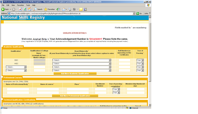 Resume verification nasscom