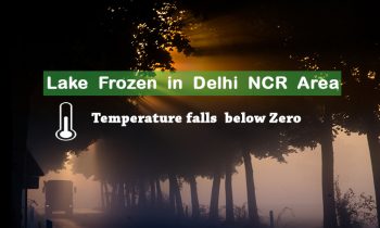 Lake Frozen in Delhi NCR area, temperature falls below zero