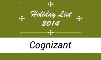 Holiday List 2014 in Cognizant, Bangalore