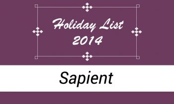 Sapient Bengaluru, Noida and Gurgaon list of holidays