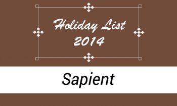 Holiday in Sapient, Bangalore