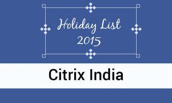 Company Holiday List 2015 in Citrix, India