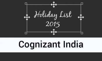 Holiday List 2015 of Cognizant, India