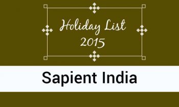 Holiday List 2015 of Sapient, India
