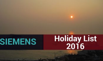 Siemens India Holiday List 2016