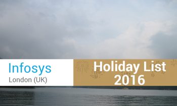Holiday List 2016 of Infosys, London (UK)