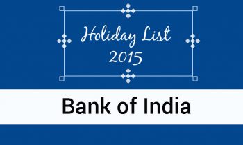 Bank Of India Holiday List 2015