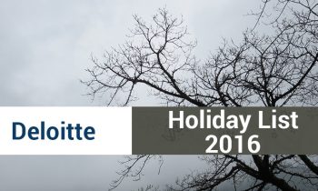 Deloitte Holiday List For 2016