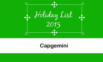 Capgemini Holiday List 2015