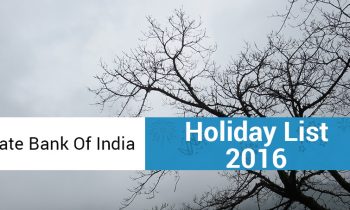 State Bank of India (SBI) Holiday List 2016