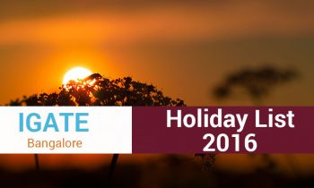 Holidays in iGate (Capgemini) Bangalore