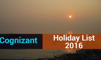Cognizant (CTS) India – Holiday List 2016