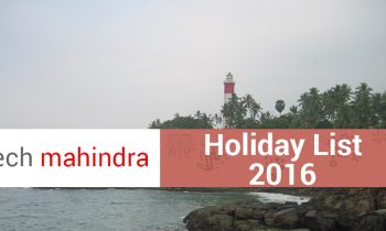 Tech Mahindra Holiday List 2016
