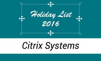 Citrix Systems India – Holiday List 2016