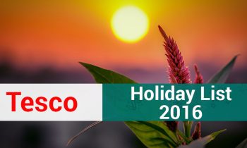 Tesco Bangalore – Holiday List 2016